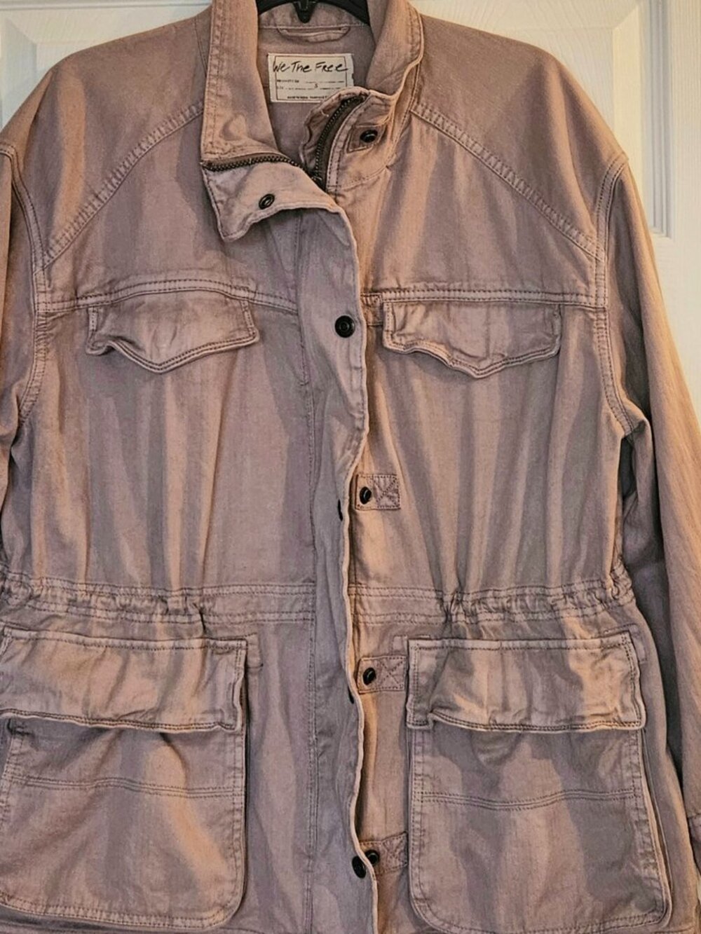 Free People We The Free Utility Jacket Mauve Pink Military Style Small